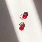 Bead Dangle Earring Red - One Size