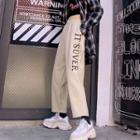 Lettering Fleece-lined Harem Pants