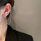 Layered Chained Alloy Cuff Earring 1pc - Silver - One Size