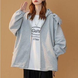 Dinosaur Accent Hooded Zip Jacket