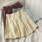 Elastic-waist Pleated Mini Skirt In 6 Colors