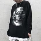 Skull Print Pullover Black - One Size