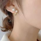 Faux Pearl Alloy Through & Through Earring 1 Pair - Gold - One Size