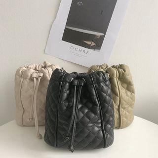 Quilted Pleather Bucket Bag