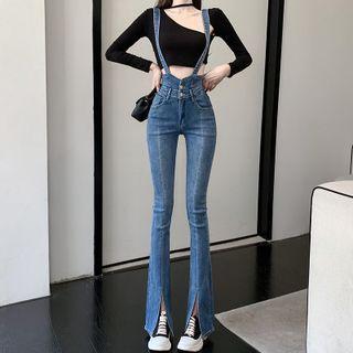 Suspender Slit Bootcut Jeans