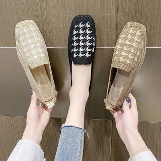 Houndstooth Knit Flats