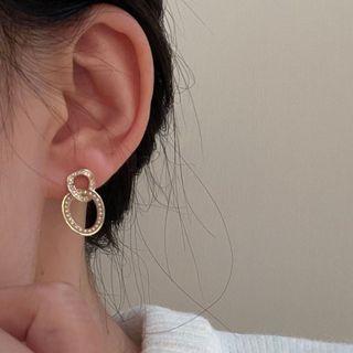 Rhinestone Faux Pearl Alloy Dangle Earring 1 Pair - Gold - One Size