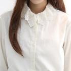 Lace-collar Cotton Shirt