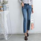 Cutout Released-hem Straight-cut Jeans
