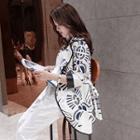 Open-front Printed Coat
