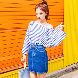 Plain Denim Mini Skirt