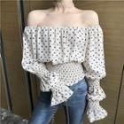 Dot Off-shoulder Bell-sleeve Top