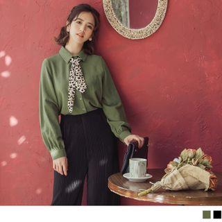 Leopard Tie Corduroy Shirt