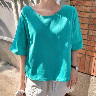 Open-back Short-sleeve Top
