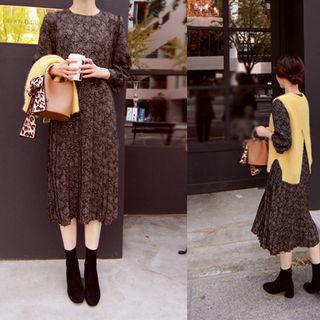 Pleated-hem Polka-dot Dress