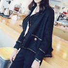 Fringed Trim Loose-fit Jacket