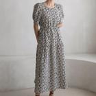 Tie-side Maxi Patterned Dress Ivory - One Size