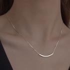 Curved Bar Pendant Sterling Silver Necklace Curved Bar Necklace - Silver - One Size
