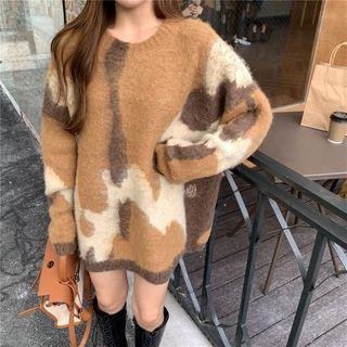 Crew-neck Loose-fit Sweater As Figure - One Size