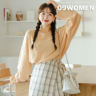 Round-neck Loose-fit Rib-knit Top