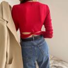 Knot-back Cropped T-shirt