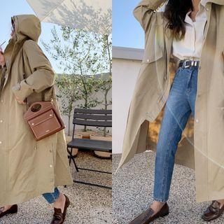 Flap-pocket Hooded Field Coat