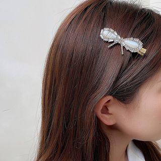 Bow Cat Eye Stone Rhinestone Hair Clip