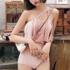 One-shoulder Velvet Swimsuit
