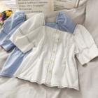 Square-neck Stitched Crop Blouse