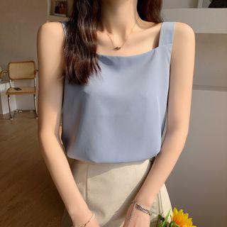 Square-neck Chiffon Tank Top