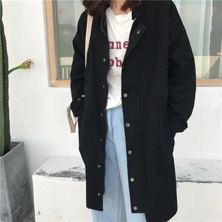 Plain Zip Coat Black - One Size