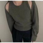 Mock Two-piece Cut-out Sweater