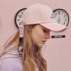 Letter-embroidered Baseball Cap With Whistle Pink - One Size