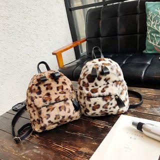 Animal Print Fleece Backpack