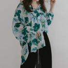 Flower Print Oversize Shirt