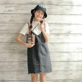 Adjustable Strap Denim Pinafore Dress