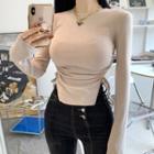 Drawstring Slit T-shirt