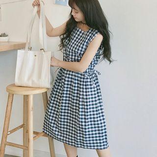Check Loose-fit Tank Dress