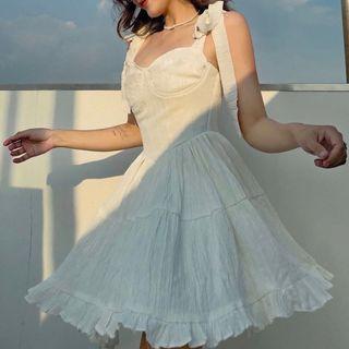 Spaghetti Strap Jacquard Mini A-line Corset Dress