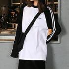Color Block Long-sleeve T-shirt White - One Size