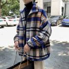 Plaid Oversize Zip Jacket