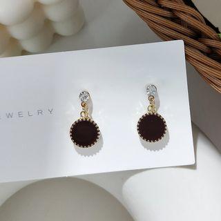Rhinestone Geometric Drop Earring / Clip-on Earring