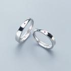 925 Sterling Silver Rhinestone Ring 1 Pair - Silver - One Size