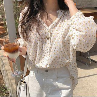 Floral Print Shirt Floral Print - White - One Size