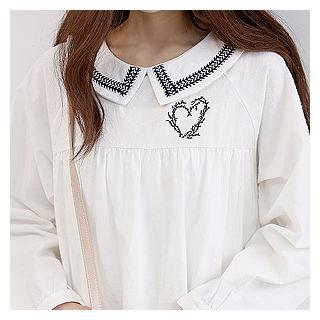 Collared Embroidered Empire Dress