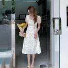 Short-sleeve Floral Midi A-line Dress / Top