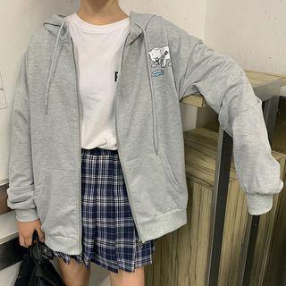 Polar Bear Print Zip Hoodie