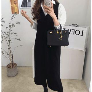 Sleeveless Slit-front Dress One Size