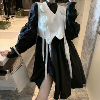 Shirred Shirtdress / Strappy Vest