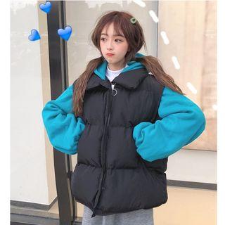 Mock Two-piece Hooded Puffer Jacket